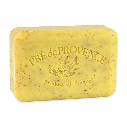 Pre de Provence Artisanal Soap Bar, Enriched with Organic Shea Butter, Natural French Skincare, Quad Milled for Rich Smooth Lather, 8.8 Ounce, Lemongrass
