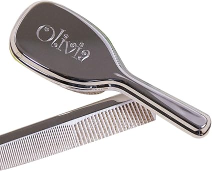 Amazon Com Giftsforyounow Engraved Silver Baby Comb And Brush Set