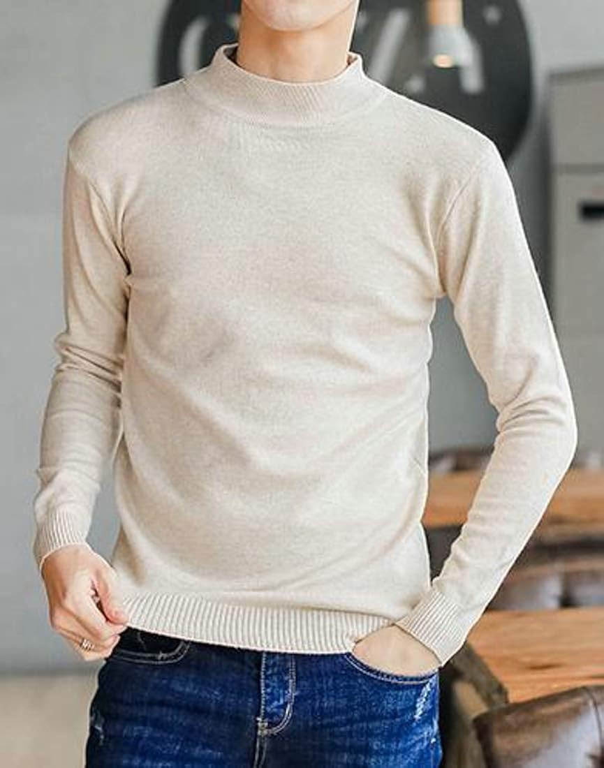 Download Men Pandapang Mens Casual Jumper Pullover Mock Neck Winter ...