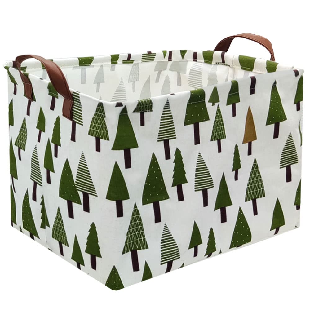 FXOCSHE Laundry Basket Green Hamper Fabric Laundry