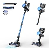 N8 Cordless Vacuum Cleaner,Lightweight Stick Vacuum with Powerful Suction,2200mAh Battery,40 Mins Runtime,Self-Standing, Rechargeable Vacuum Cleaners for Home Hardwood Floor Carpet Pet Hair (Navy)