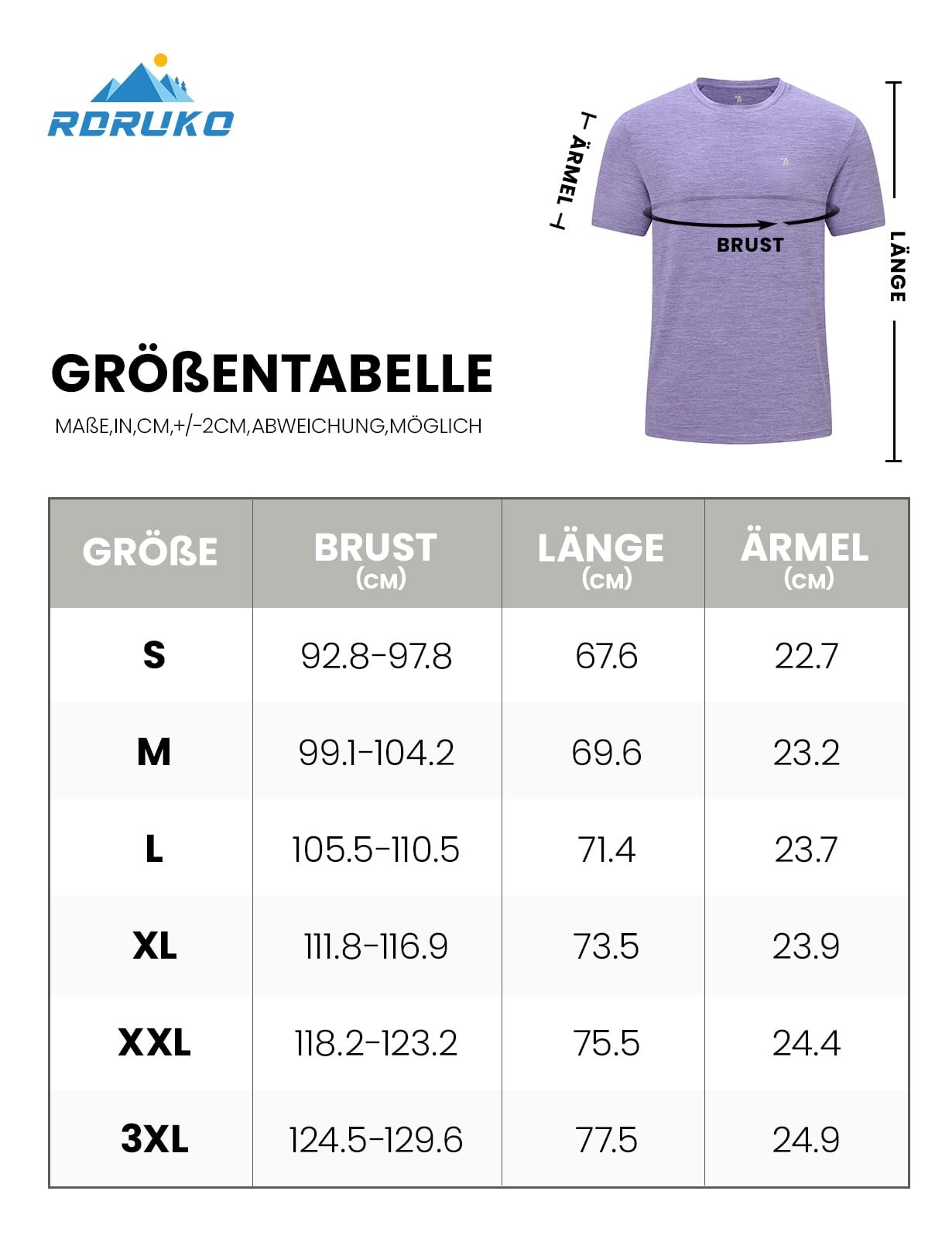 Rdruko Sport Tshirts Herren Funktionsshirt Kurzarm Laufshirt Schnelltrocknend UV Shirt Atmungsaktiv Trainingsshirt Männer für Gym Fitness Workout - Tiefviolett, L 7