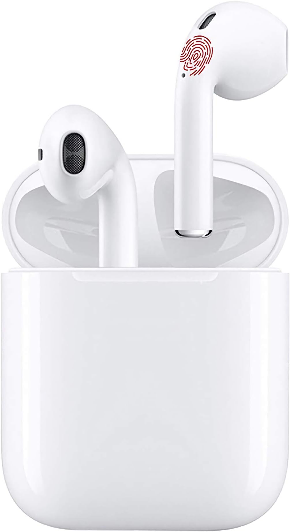 Bluetooth 5.0 Wireless Earbuds with One-Step Auto Pairing and Fast Charging Case 3D Stereo, in-Ear Built-in Mic Wireless Headphone Surround Sound with Deep Bass Wireless Earbuds for Sport (White)