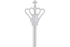 CiBiZi Scepter Wand Alloy Festival Wands Queen King Scepter Silver Gold Wands for Pageant Wedding Halloween Prom