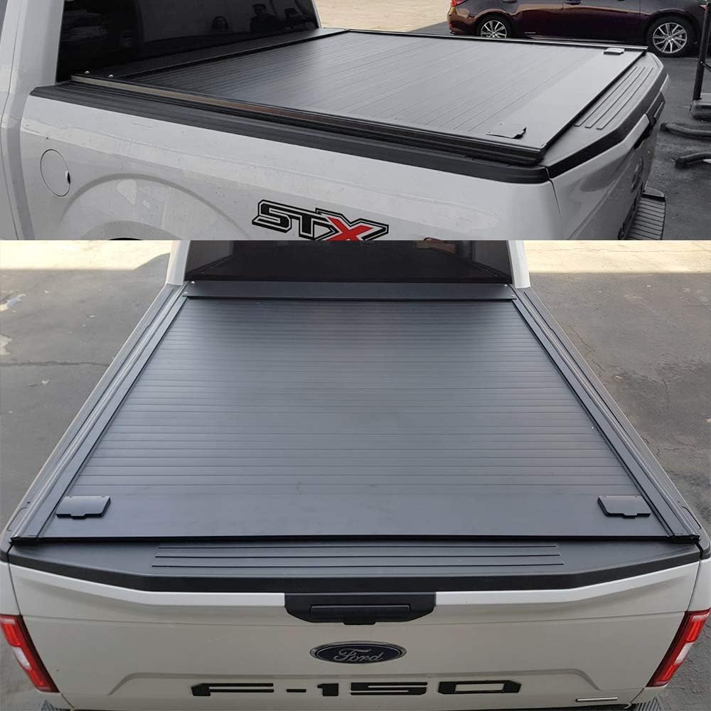 Amazon Com Syneticusa Aluminum Retractable Low Profile Waterproof Tonneau Cover For 2004 2020 F 150 F150 5 5 5 6 Short Truck Bed Automotive
