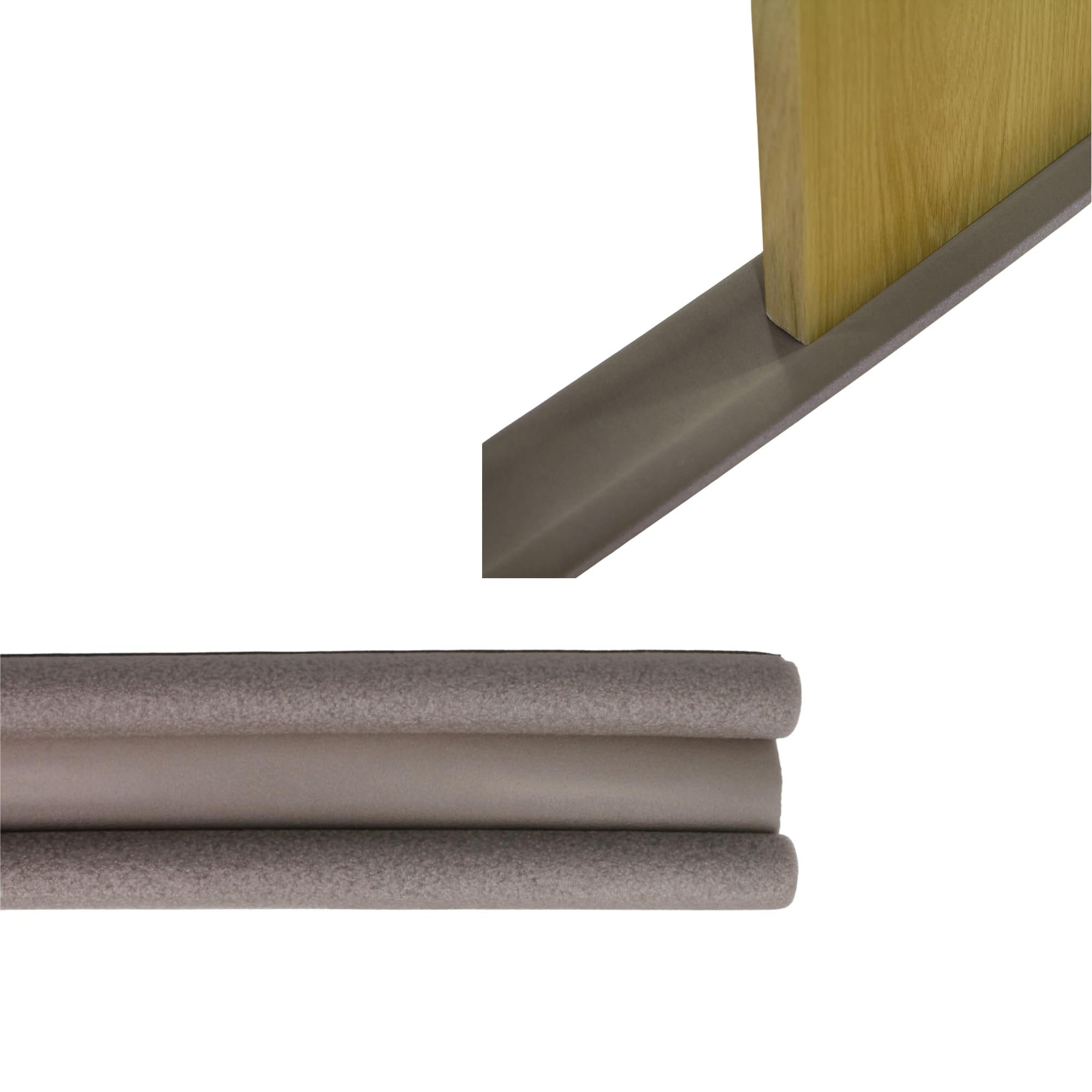 Amig - Insulating Foam Door Floor Seal Model 8 | Double Door Seal | Grey | Prevents Cold, Dust or Insects from Entering by Gaps Between Door and Floor