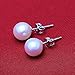 HXZZ Fine Jewelry Gifts for Women Akoya Round White Seawater Cultured Pearl Sterling Silver Stud Earrings 7-7.5mm