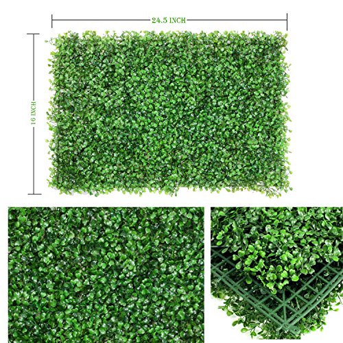 DearHouse 8 Pack Artificial Boxwood Panels Topiary Hedge Plants