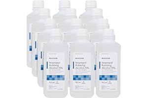 McKesson Isopropyl Rubbing Alcohol 70% [12 Count] USP First Aid Antiseptic, 16 oz