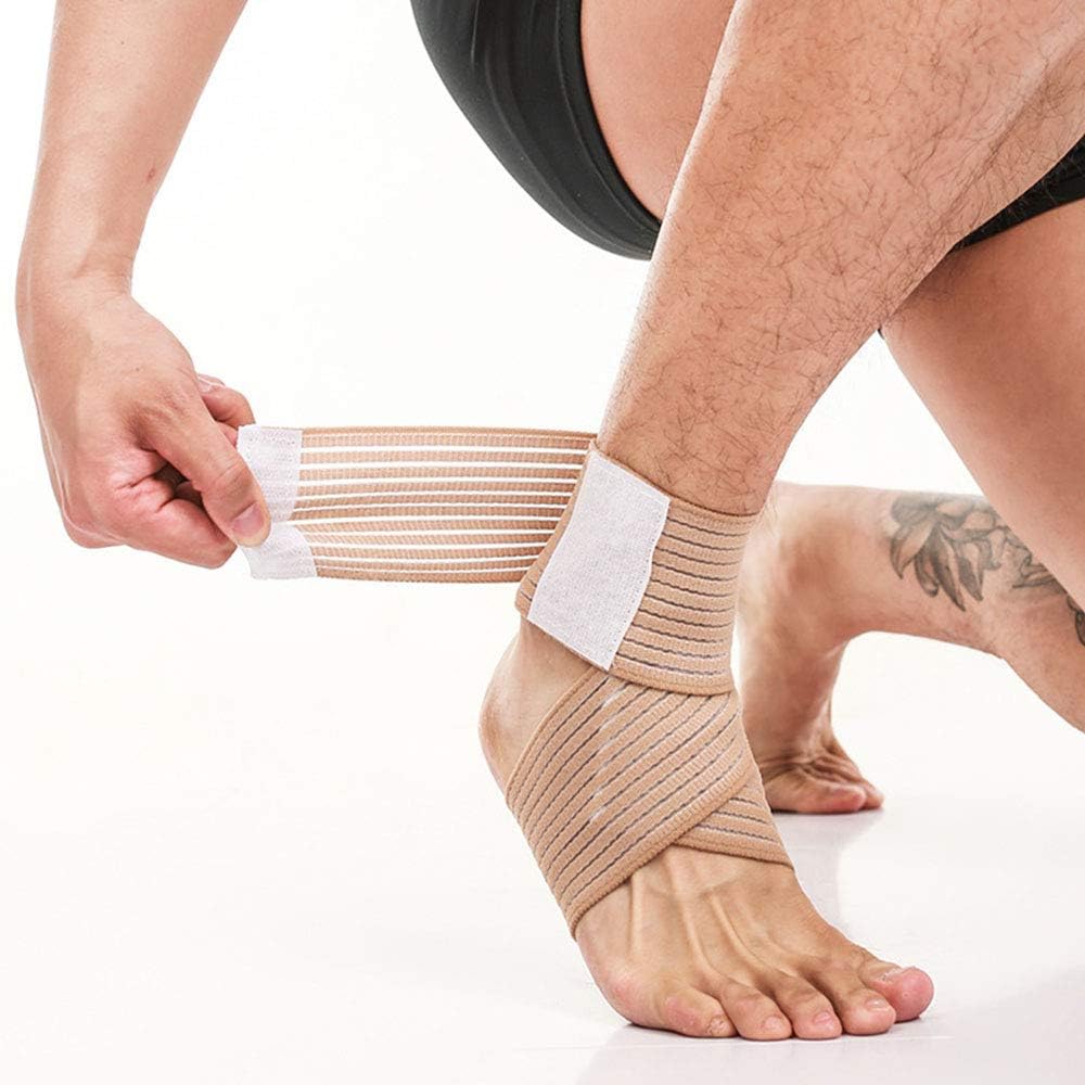 2PCS Ankle Support, Adjustable Ankle Brace Breathable Elastic & Comfortable, 1 Size Fits all, Prevention Sport Fitness Chronic Ankle Strain, Sprains Fatigue, Foot Ankle Bandage Guard Band(B-Beige) : Sports & Outdoors