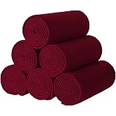 CAI TENG Fleece Throw Blanket 6 Pack Blankets Bulk Soft Lightweight Kid Blanket Cozy Small Blanket 50 x 60 Solid Pet-Friendly Bed Sofa Couch Fleece Fabric Travel Wedding Outdoor Burgundy