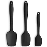 Silicone Spatula 3-Piece Set, Ergonomic Handle High Heat-Resistant Spatulas, Non-Stick Rubber Spatulas with Stainless Steel C
