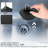 YUNYU 2 Pcs Universal Sink Plug with Chain 42-45mm Rubber Stopper view 4