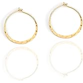 Hoop Earrings for Women, 14K Rose Gold FIlled, 20mm, Hammered Texture, Hoop Earrings Hypoallergenic Sensitive Ears, Hoop Earrings Set, Rose Gold Earrings Nickel Free