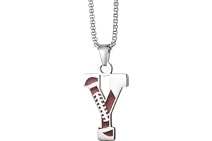 EZUY GNAY Letter Football Stainless Steel Football Necklace Player Number Pendant Silver Athlete LetterJewelry