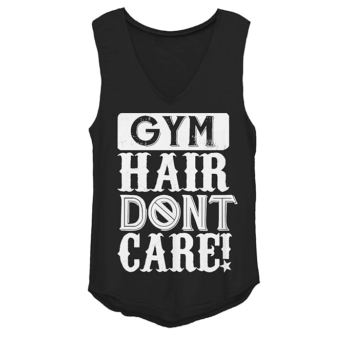 Amazon Com Chin Up Juniors Gym Hair Don T Care V Neck T Shirt