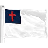 G128 Christian Flag | 3x5 Ft | LiteWeave Pro Series Printed 150D Polyester | Religious Flag, Indoor/Outdoor, Vibrant Colors, Brass Grommets, Thicker and More Durable Than 100D 75D Polyester