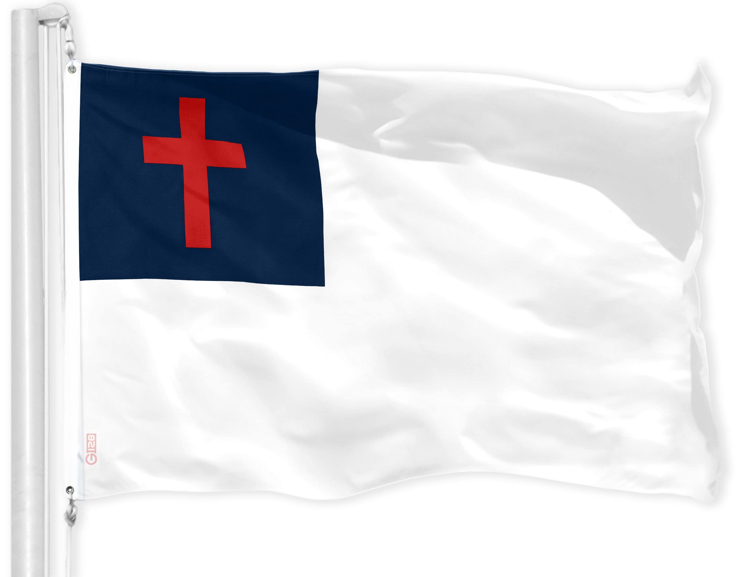 G128 Christian Flag 3x5 Ft – Fade-Resistant, Vivid Colors, Thick 150D Polyester, Indoor/Outdoor, Brass Grommets, Durable Flag
