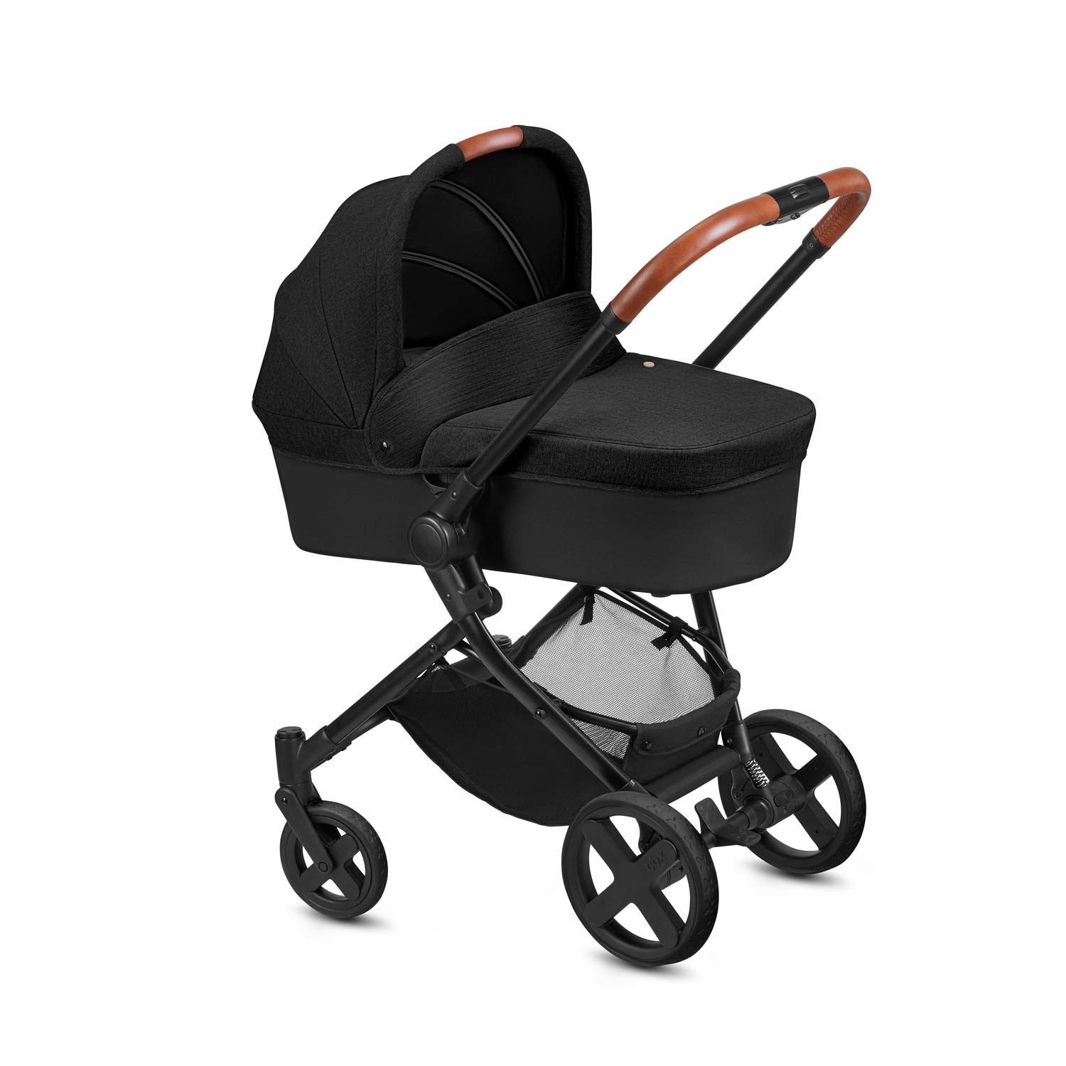 cbx Kombikinderwagen Kody Pure Lux mit wendbarem Sportsitz und Babywanne, Mit Details in Leder-Optik,  Inkl. Regenverdeck, Ab Geburt bis 15 kg, Smoky Anthracite