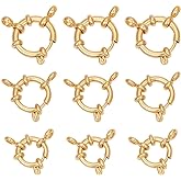 UNICRAFTALE 9 Pcs 3 Styles 24K Gold Plated Spring Ring Clasps & Stainless Steel Spring Clasps for Necklaces & Bracelets - DIY Jewelry Making