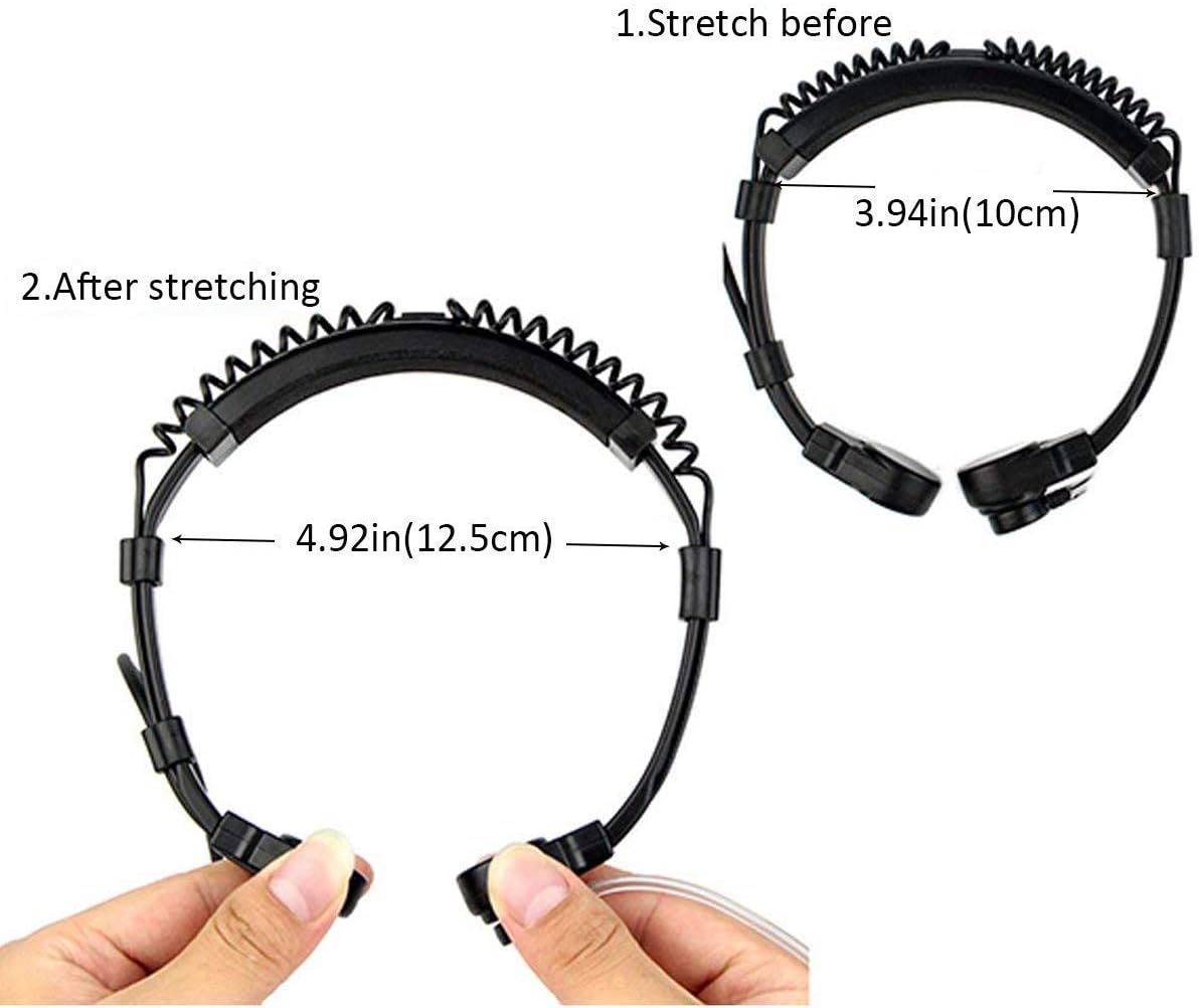 Retevis Walkie Talkie Throat Mic 2 Pin Headset Retractable Throat Mic Earpiece Compatible with 2 Way Radio RT24 RT27 RT622 Baofeng UV5R Kenwood Covert Acoustic Tube Earpiece for Hunting(1 Pcs) - Image 4