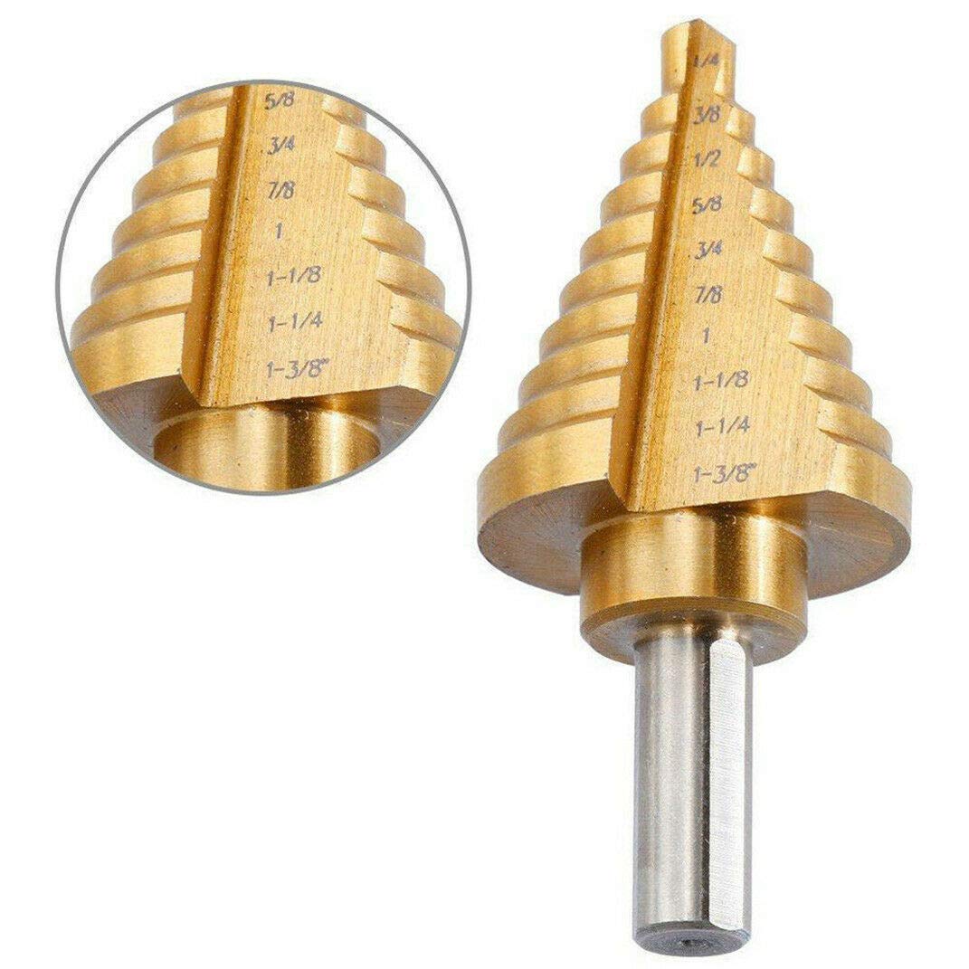 Dyrabrest Titanium Step Drill Bit HSS High Speed Steel 1/4\