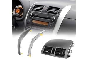 GXARTS Center Dash A/C Outlet Air Vent Panel And Strip Trim 55670-02160 Compatible with Toyota Corolla 2008 2009 2010 2011 2012 2013 55663-02060 55435-02220 55436-02180