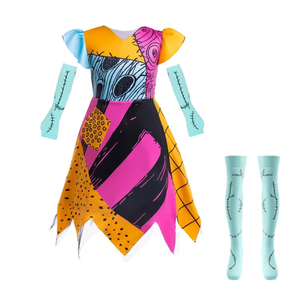 Lito Angels Sally Fancy Dress Up Halloween Christmas Costume Party Outfit with Accessories for Kids Girls Age 10-11 Years (Tag Number 160)