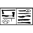 Auto Vynamics - STENCIL-KNIFESET01-10 - Detailed Handheld Weapons Stencil Set - Includes Everything from Knives to Brass Knuckles! - 10-by-10-inch Sheets - (2) Piece Kit - Pair of Sheets