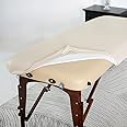 ARTABLE Massage Table Protection Cover Universal Fabric Fitted PU Vinyl Leather Bed Sheet Tables 28-32" Wide Fits Round□ Corner Tables 1 Count (Beige, 30 x 70 Inch)