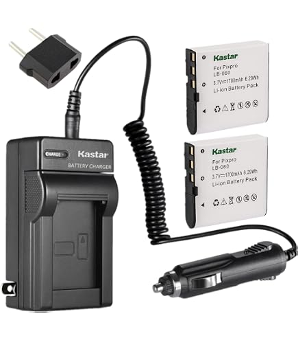 CELLONIC Ladegerät Für Kodak LB-060 Akkus – Mit Display, Kabel & Schnellladefunktion