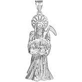 Claddagh Gold 925 Sterling Silver Santa Muerte (Grim Reaper) Pendant
