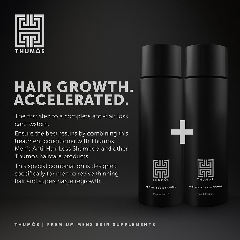 Thumos Hair Growth Conditioner – Hair Loss Treatment w/Biotin, Argan Oil & DHT Blocker – Stimulative Hair Growth Conditioner & Thickening for Thinning and Balding Hair: Beauty