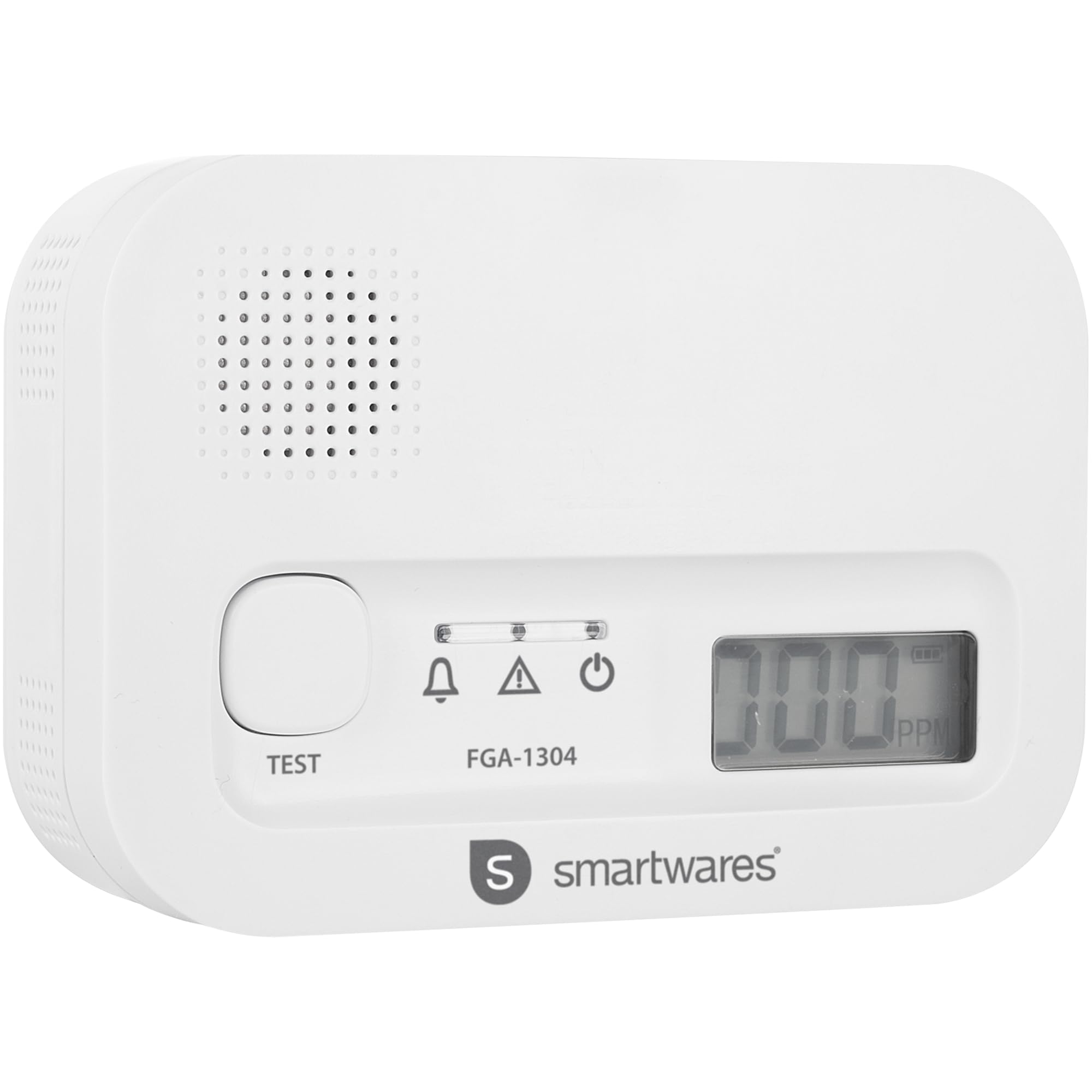 Smartwares Carbon Monoxide Detector - 10 Year Sensor - Digital Screen - Display and Test Button - FGA-13041