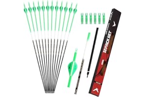 Furqery 31Inch Carbon Arrows,Archery Arrows Hunting Practice Arrows for Compound & Recurve Bow Arrows with Removable Tips