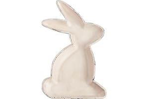 Bunny Shaped Decorative Tray, White Coffee Table Tray for Easter Decorations, Ottoman & Couch Vintage Farmhouse Style Cute De