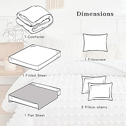 6 Pieces Tufted Dots Bed in a Bag Twin Comforter