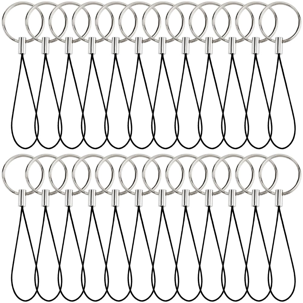 GORGECRAFT 60Pcs Phone Charm Strap 75mm Phone Keychain String Split Ring Cords Short Hand Wrist Strap Anti-Lost Cellphone Case Chain Straps for Mobile Phone Lariat USB Drive Keys DIY Decorations
