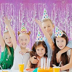TONIFUL 2Pcs Purple Tinsel Foil Fringe