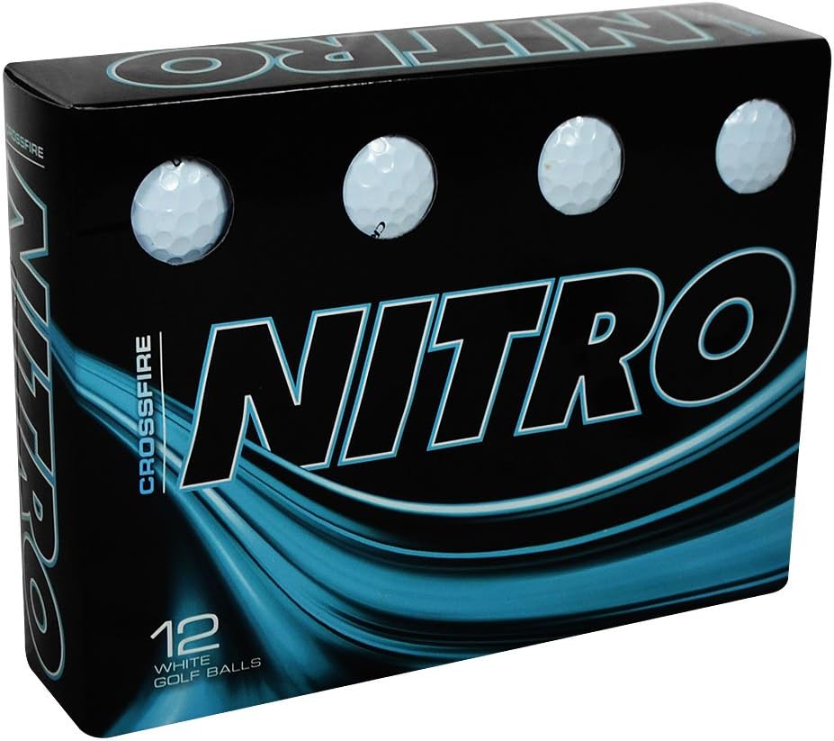 Nitro Unisex Crossfire 12 Box Golf Balls, White, Standard Balls