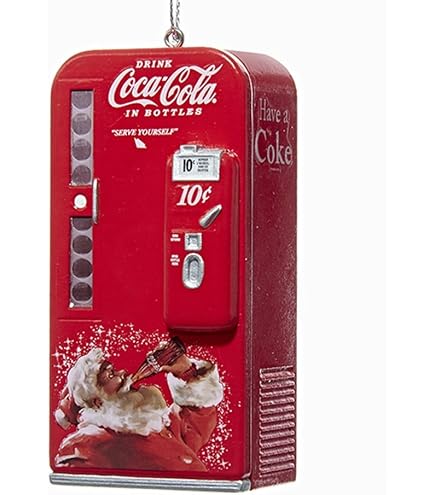 Vintage Coca Cola Vending Machine with Santa Christmas Tree