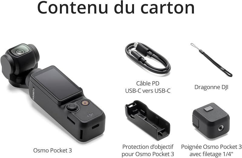 Osmo Pocket 3, Caméra Vlogging CMOS 1'' et Vidéo 4K/120 IPS