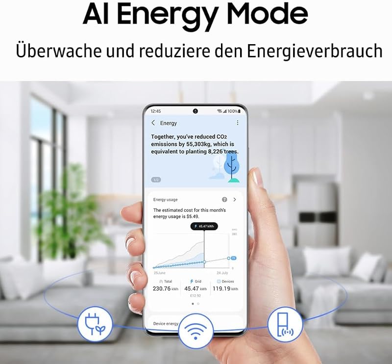 French-Door-Kühlschrank mit Gefrierfach, 178 cm, 495 l, WiFi & SmartThings AI Energy Mode, Twin Cooling+, Auto Ice Maker, No Frost+, Edelstahl Look, RF50C530ES9/EF