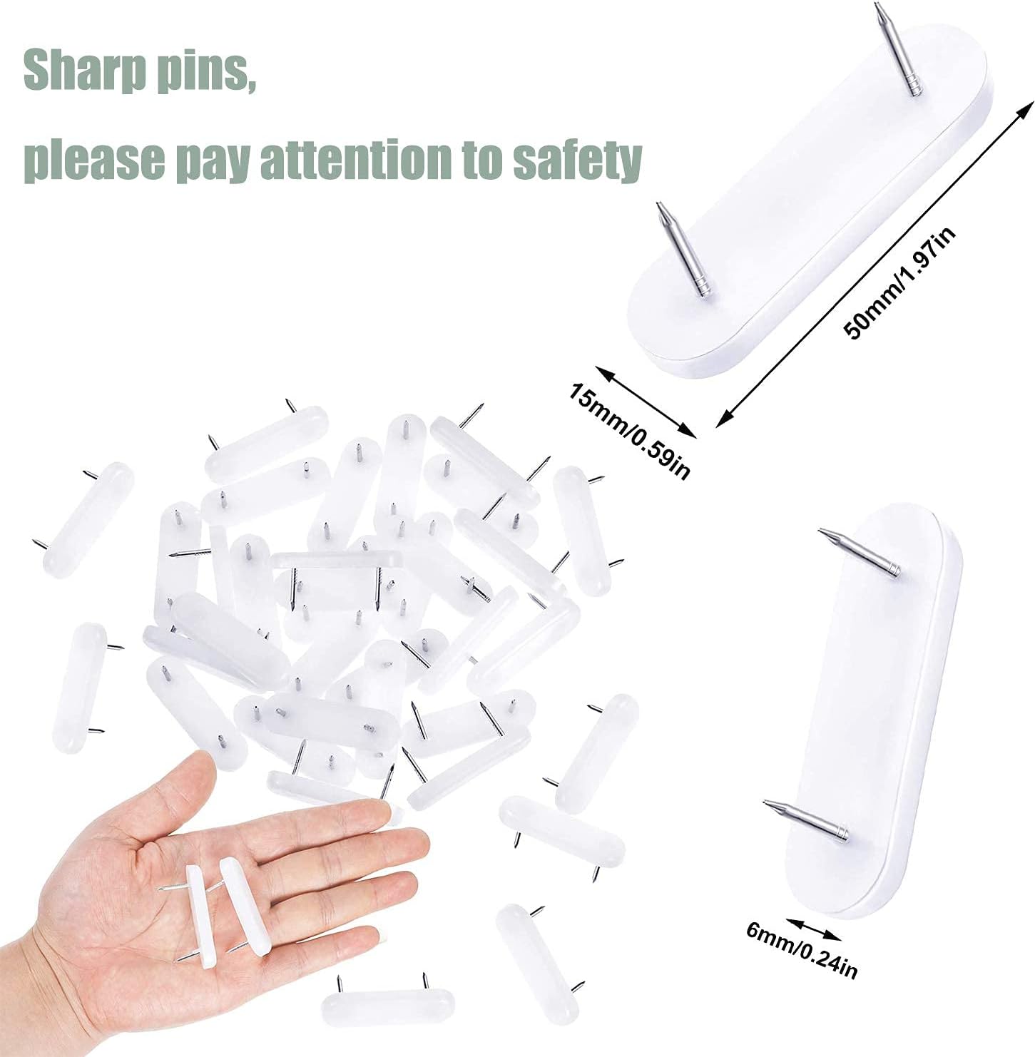 DISPEZE 30 Pcs Bed Skirt Holding Pins, Double Pins, Furniture Chair Leg Pins, Glide Nails Holding Pins for Stopping Slipcovers and Bedskirts from Slipping, Mute Skid Proof -