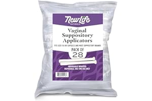 NEWLIFE NATURALS Disposable Plastic Vaginal Suppository Applicators: Individually Wrapped Suppository Applicator for Women - Fits Most Boric Acid Suppositories, Pills, Tablets and Size 0 and 00 Capsules - 28 Pack