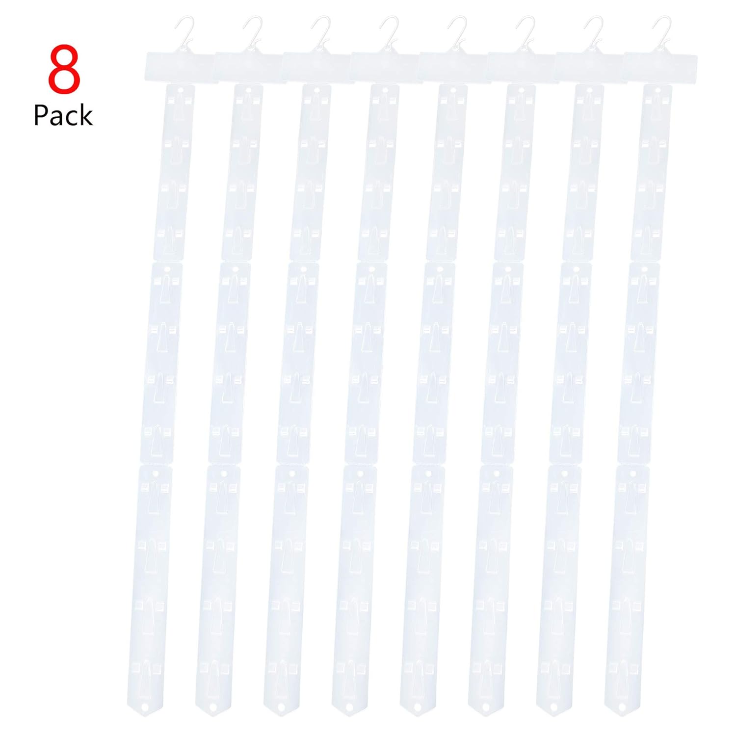 MAOMBO 8 Pack Station Hanging Merchandise Strips with S Hooks,Plastic