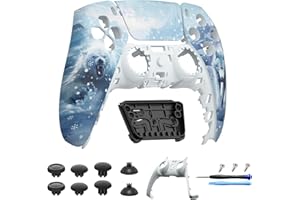 CHARM FOCUS Touchpad Front Shell Compatible with PS5 Controller BDM-010 020 030 040 050, Replacement Faceplate Custom Touch Pad Cover Set and Decorative Trim Shell with Thumbsticks Kits for PS5 Controller