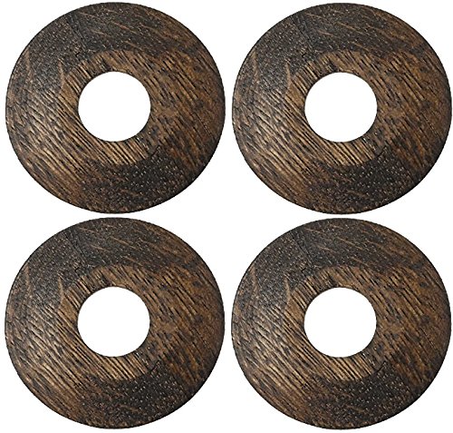 PK of 4 X O' SO EEZY Solid Oak Pipe Surround Overall Size: 45mm to Suit 15MM Pipes - Laser Cut - EASYFIT - Light, Medium Dark (Dark/Teak)