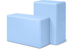 H.J. IMMBIR Yoga Block 2 Pack 9"x6"x3", Sturdy Yoga Foam Blocks, High Density & Non Slip Surface for Pilates & Stretching, Fitness Accessories for Stability & Balance