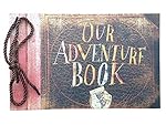 Linkedwin Our Adventure Book DIY Scrapbook/Wedding Photo Album, with Pixar Up Movie Postcards & Stickers (Light Brown Pages)